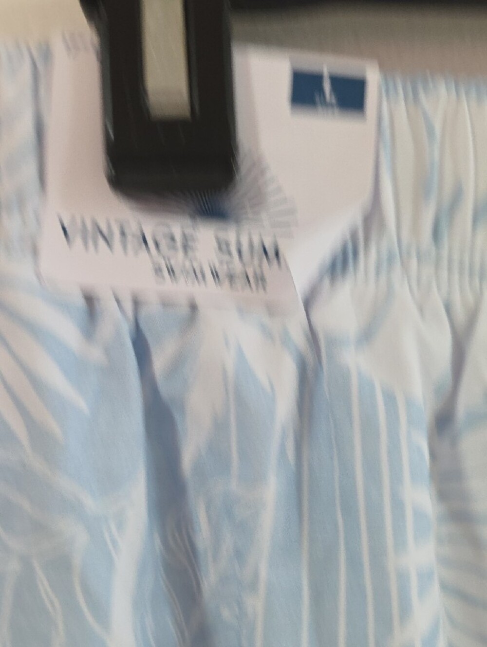Vintage Surf Light Blue Tropical Swim Trunks - Picture 3 of 7